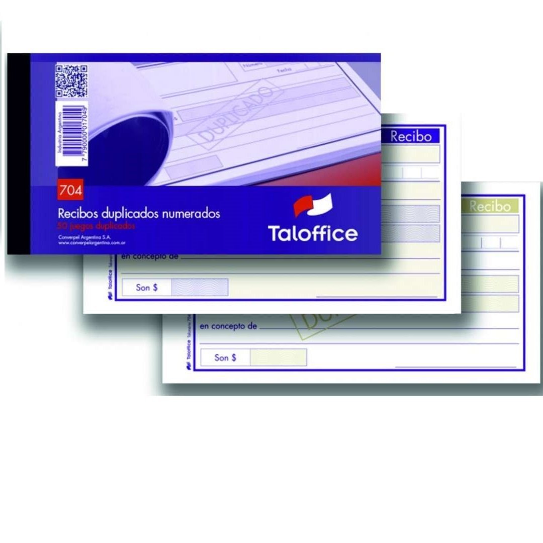 Talonario de Recibo Por Duplicado " Taloffice " x 50
