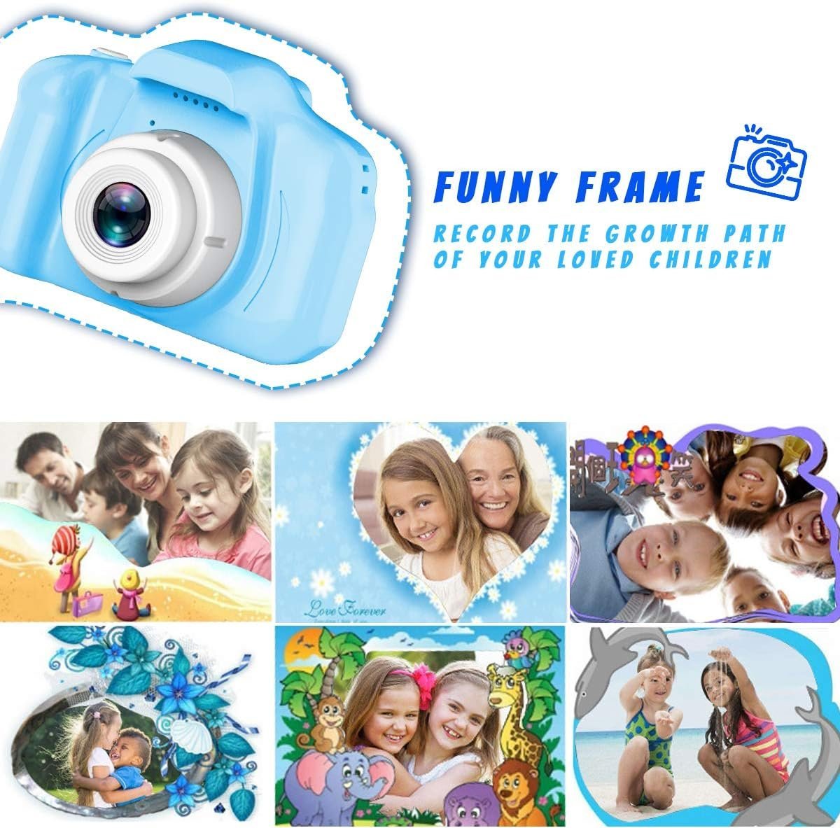 Camarita Digital Infantil * Rosa * Fotos + Videos + Filtros + Juegos  Recargable (Memoria SD NO INCLUIDA)