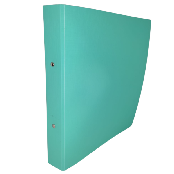Carpeta Universitaria A4 ** VERDE PASTEL ** 2 anillos 40mm ANCHA (IMPERMEABLE) RIDEO - POLIPROPILENO ENTELADA