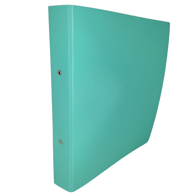 Carpeta Universitaria A4 ** VERDE PASTEL ** 2 anillos 40mm ANCHA (IMPERMEABLE) RIDEO - POLIPROPILENO ENTELADA