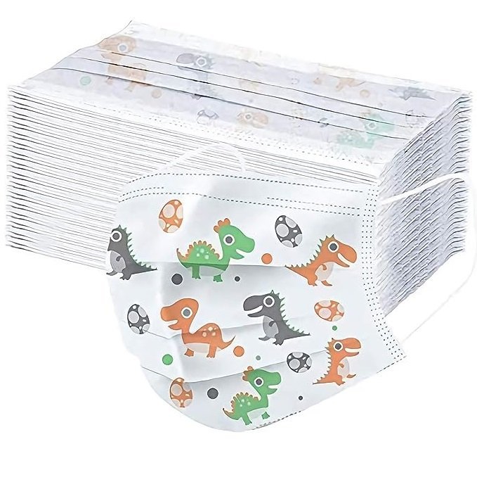 Barbijos Tricapa* Dinosaurios * para niños (Maxima Proteccion) C/ Ajuste en Nariz