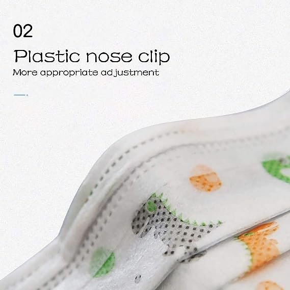 Barbijos Tricapa* Dinosaurios * para niños (Maxima Proteccion) C/ Ajuste en Nariz