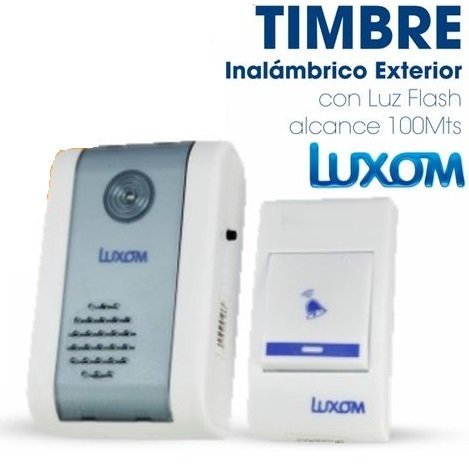 Timbre Inalambrico Exterior Luxom Pila Pared Casa