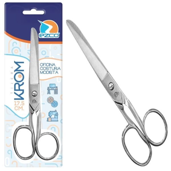 Tijera Ezco Acero Inoxidable - Krom - 17,5cm Oficina Costura Modista