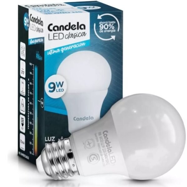 Focos Led Candela - 9w - Luz Fría (Ahorra hasta 90% de Energía)