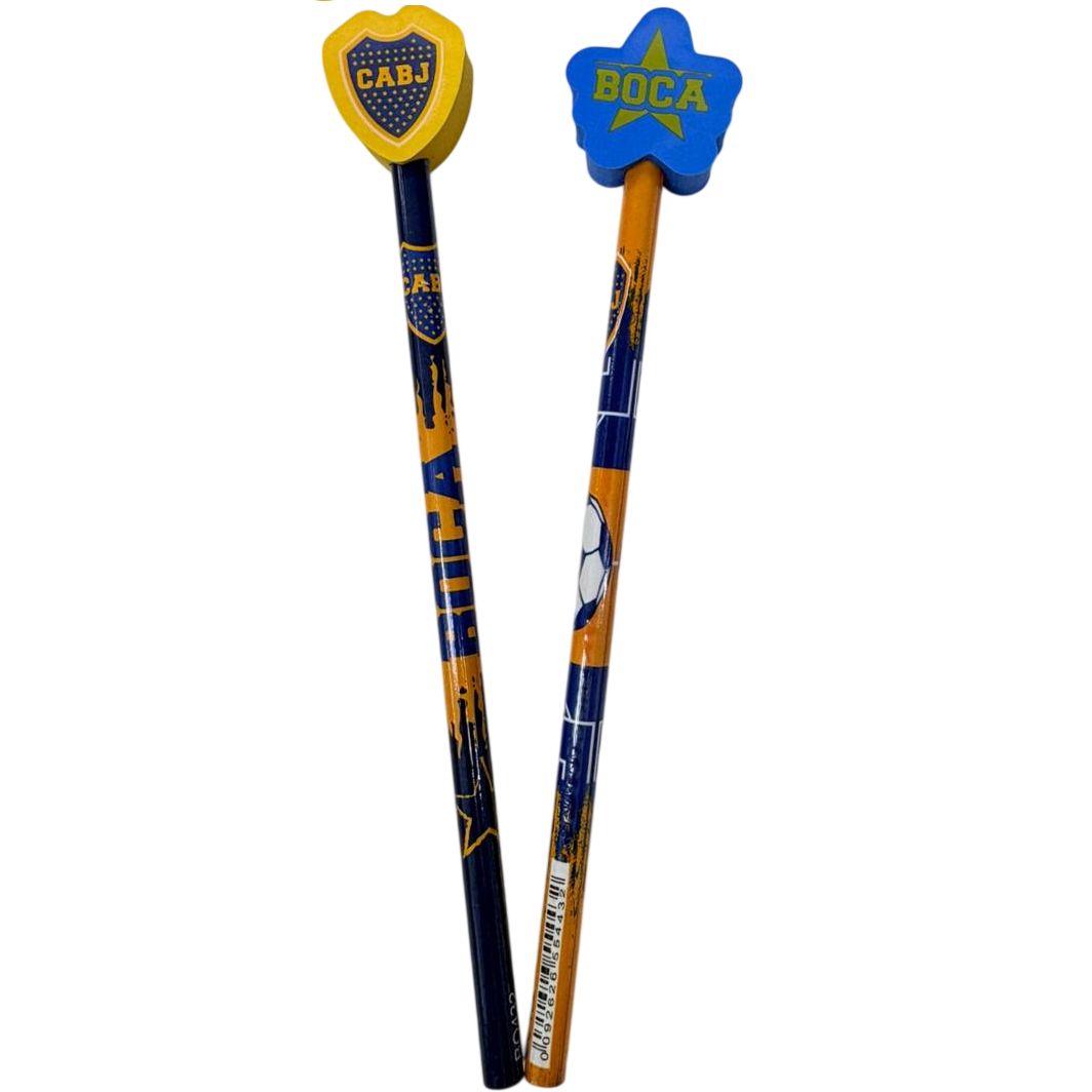 Lapiz Negro "Boca Juniors" Grafito c/ Borrador Fantasia Cresko