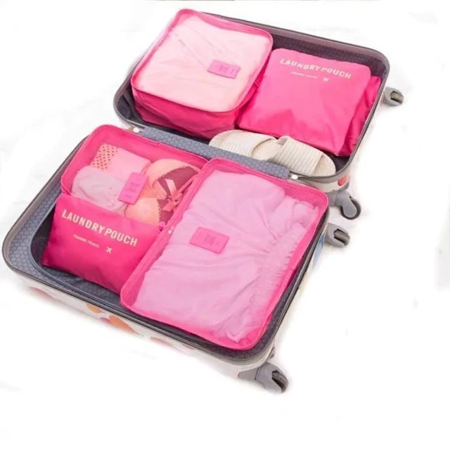 Sets Organizadores de Valijas x 6 unidades CORAL (Ideal para viajeros)