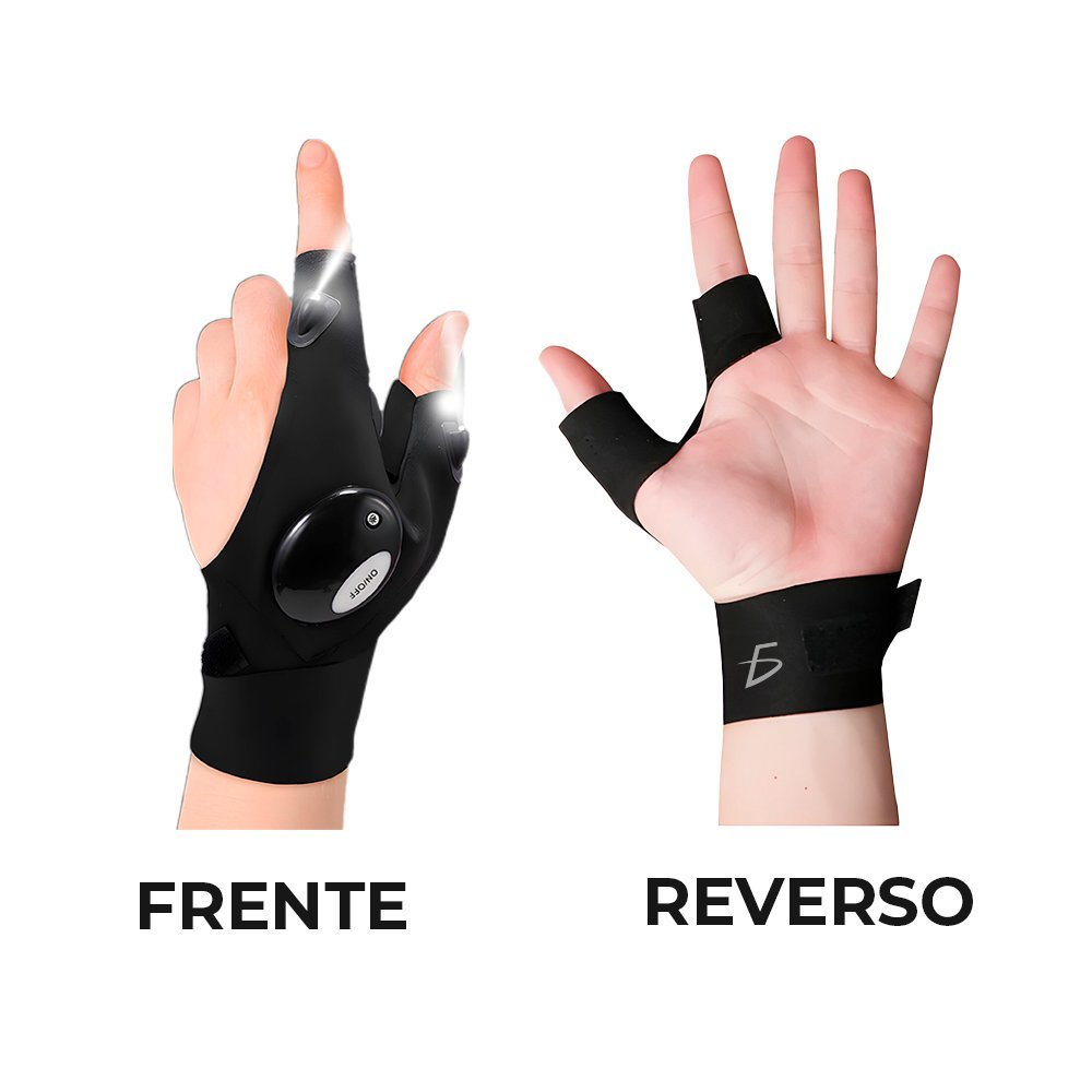 Guantes Luz Led Linterna x 2 Luz Blanca (De Trabajo - Pesca - Camping - Mecánica - Electricidad)