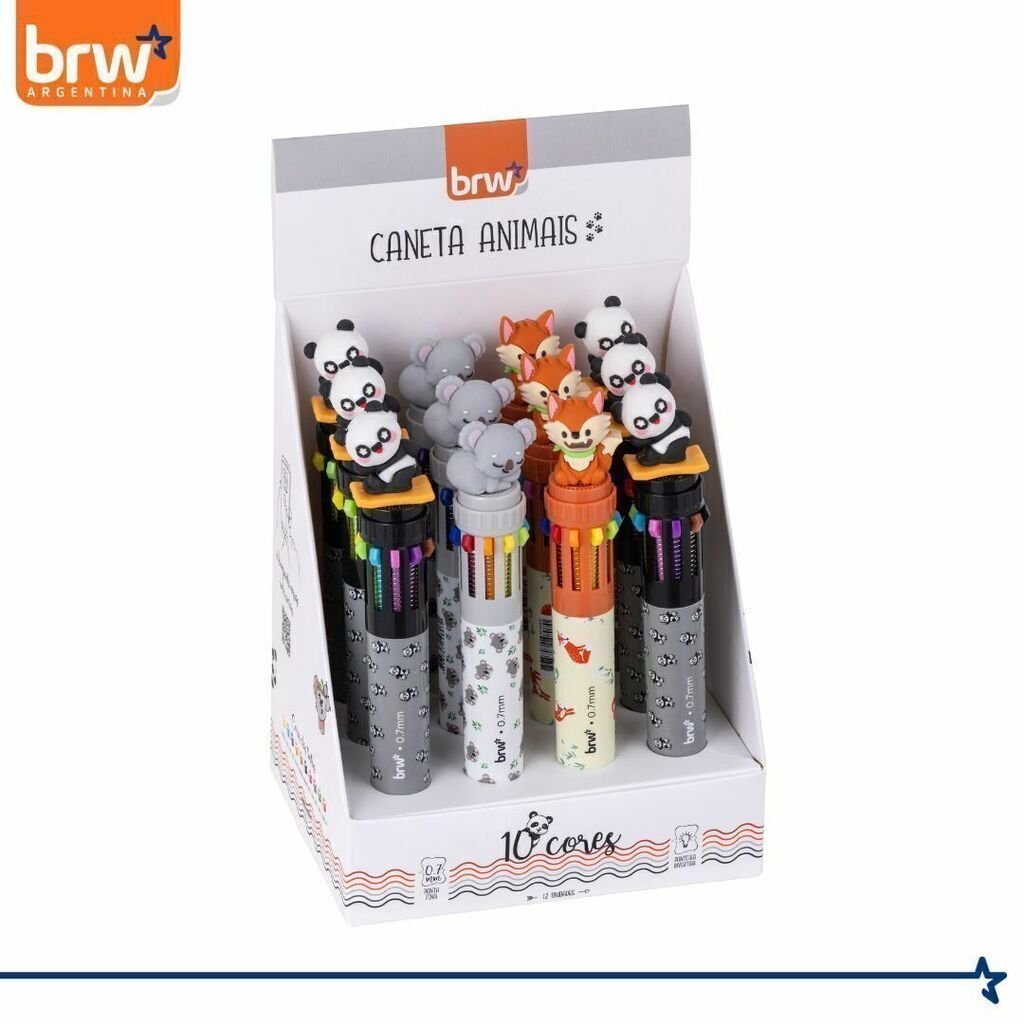Lapiceras BRW "Zorrito" Retractil x 10 Colores