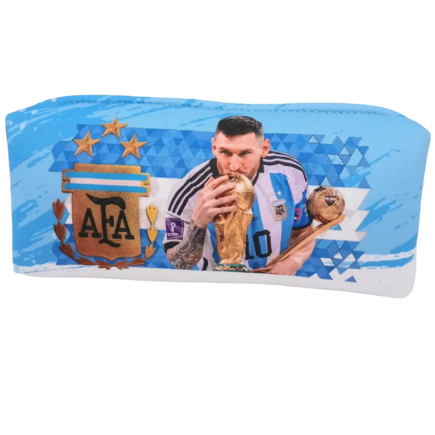 CARTUCHERAS NEOPRENE "MESSI" TAMAÑO MEDIANO (LAVABLES) COPA SELECCION ARGENTINA Cod 100