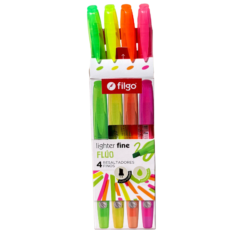 Resaltadores Filgo Flúo x 4 (Neón)