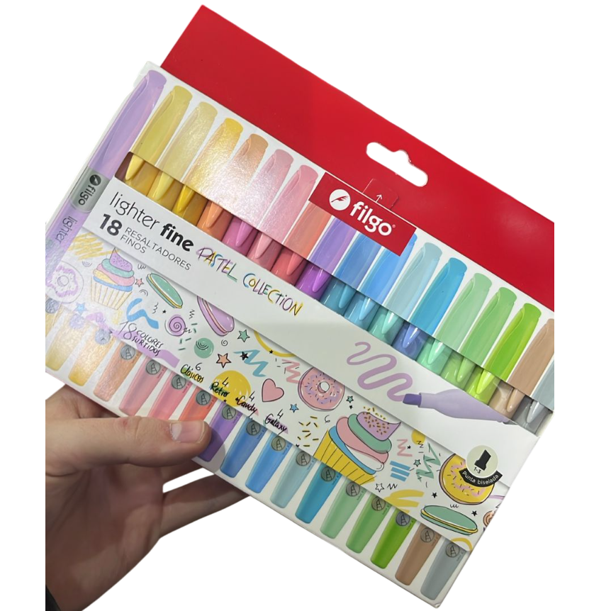 MEGA CAJA Resaltadores Pasteles FILGO x 18