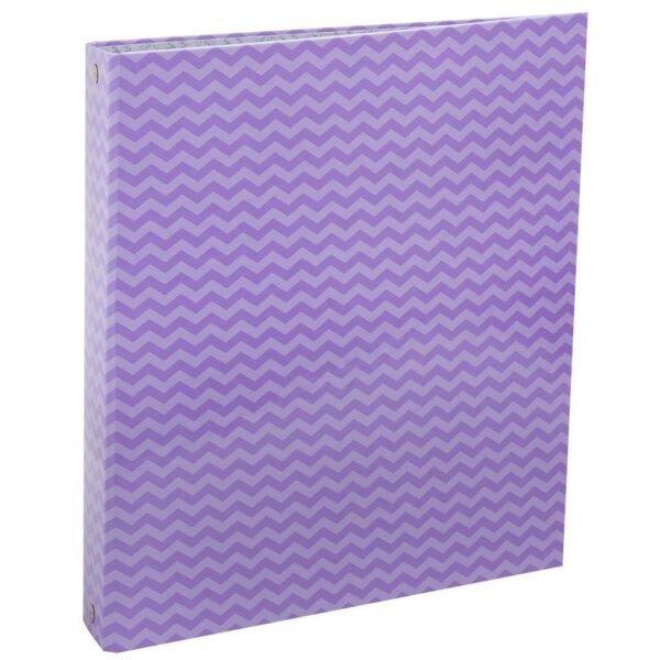 Carpetas 3 anillos " ZIG ZAG LILA PASTEL " PLASTIFICADA