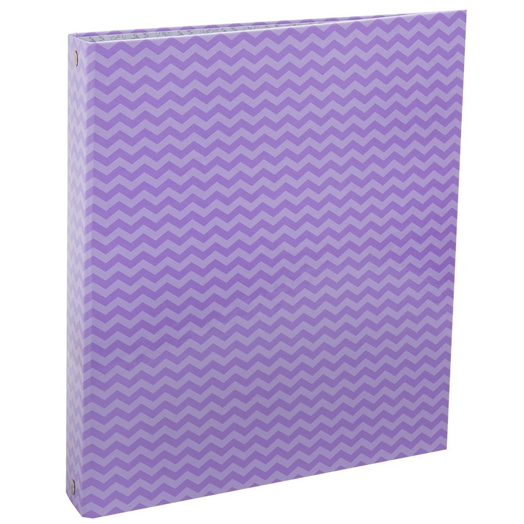 Carpetas 3 anillos " ZIG ZAG LILA PASTEL " PLASTIFICADA