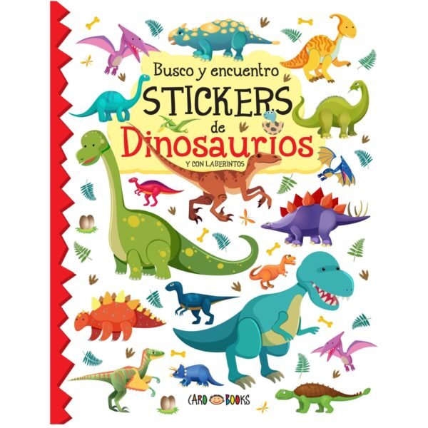BUSCO Y ENCUENTRO - STICKERS DE DINOSAURIOS CON LABERINTOS - // TAPA SEMI RIGIDA 28X22 16 PAGINAS // (ARTEMISA)