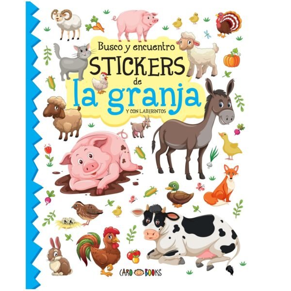 BUSCO Y ENCUENTRO - STICKERS DE LA GRANJA CON LABERINTOS - // TAPA SEMI RIGIDA 28X22 16 PAGINAS // (ARTEMISA)