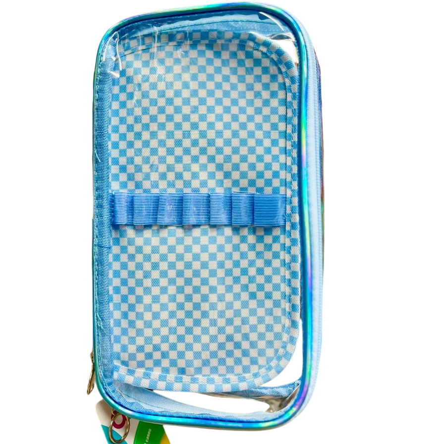 CARTUCHERAS OLAMI *TRANSPARENTE A CUADROS C/ ORGANIIZADOR* GRANDE