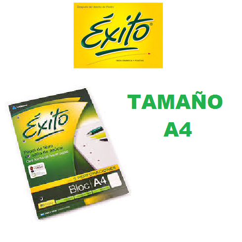 Block Pegado Exito A4 80 Hojas de 100 gr (Hoja Gruesa)