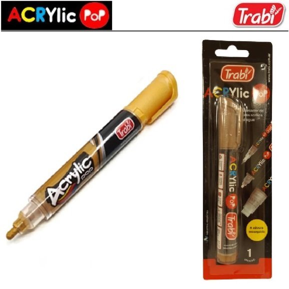 MARCADOR DE ACRILICO TRABI " DORADO " ACRYLIC POP PUNTAS INTERCAMBIABLES