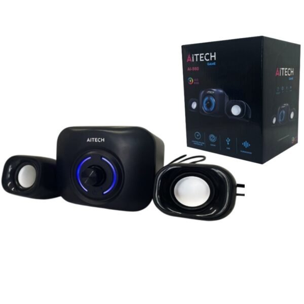 Parlantes USB " AITECH GAME 2.1 SUBWOOFER " para PC 500w + 300w