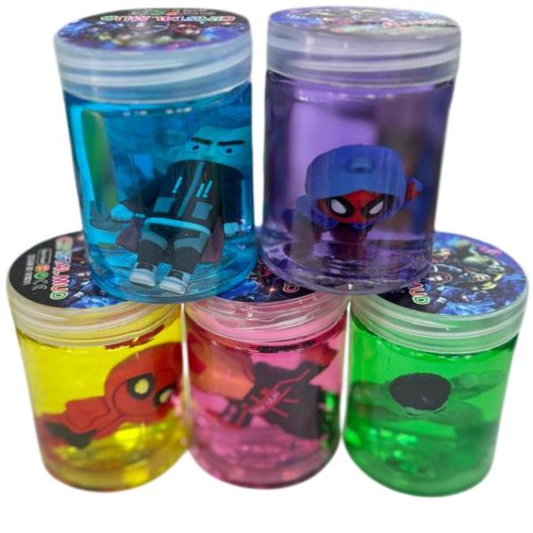 Slime Pote " AVENGERS c/ Muñequito " Transparente VENGADORES