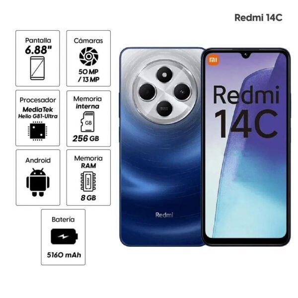 XIAOMI - REDMI 14C AZUL - 256GB Liberado // GARANTIA 3 Meses //