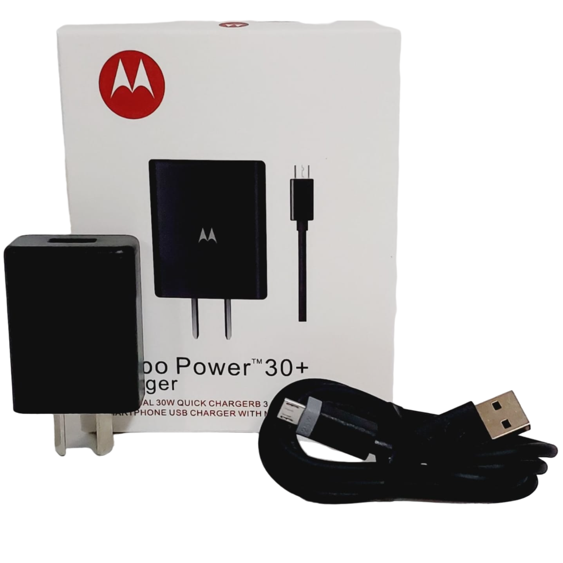 Cargador para Celular * MOTOROLA * V8 MICRO USB 3.0 A TURBO POWER 30+