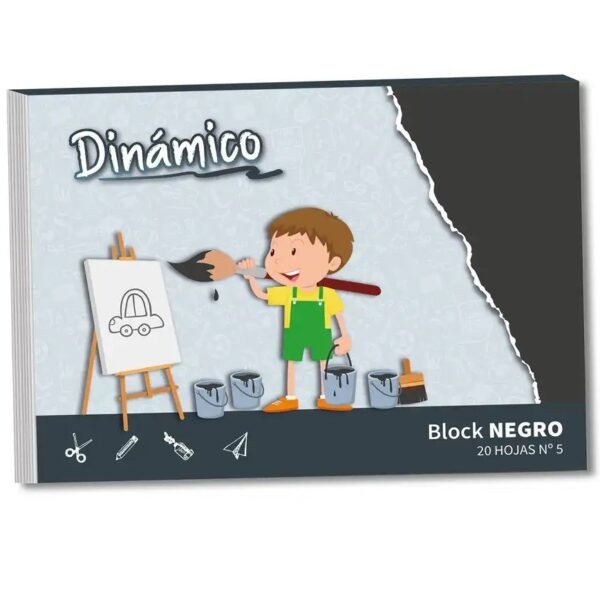 BLOCK DE DIBUJO "NEGRO” NUMERO 5 DE COLOR (20 HOJAS) El Camino