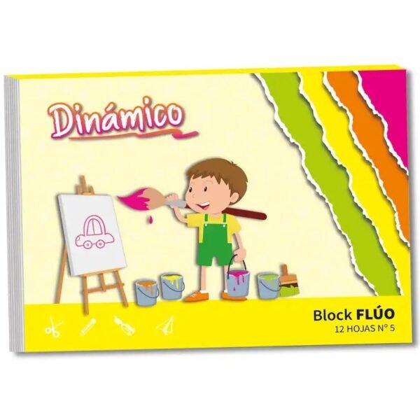 BLOCK DE DIBUJO "EL CAMINO” NUMERO 5 DE COLORES FLÚO (NEÓN) (12 HOJAS)