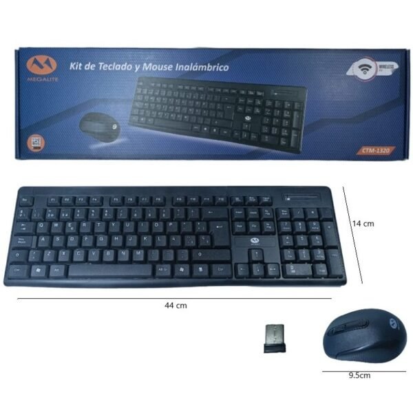 Combo Inalámbrico MEGALITE "NEGRO" ( Teclado + Mouse )