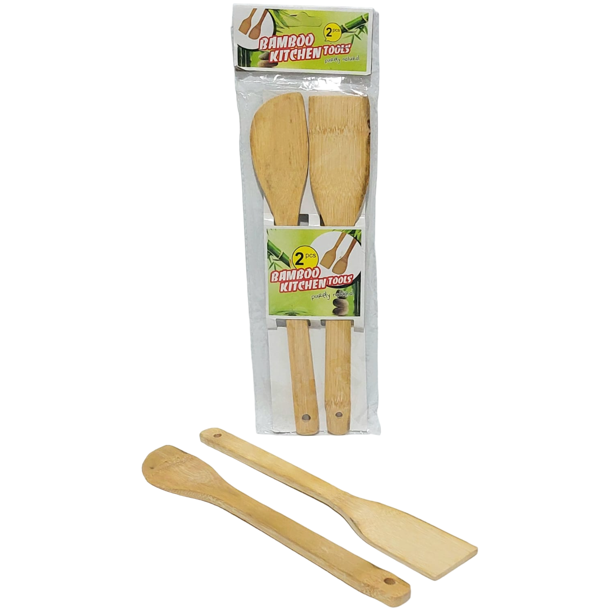 SET x 2 * CUCHARA Y ESPATULA * DE MADERA BAMBOO