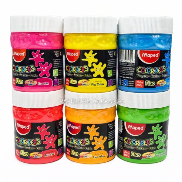 TEMPERAS EN POTE MAPED "FLUO" x 250 GR