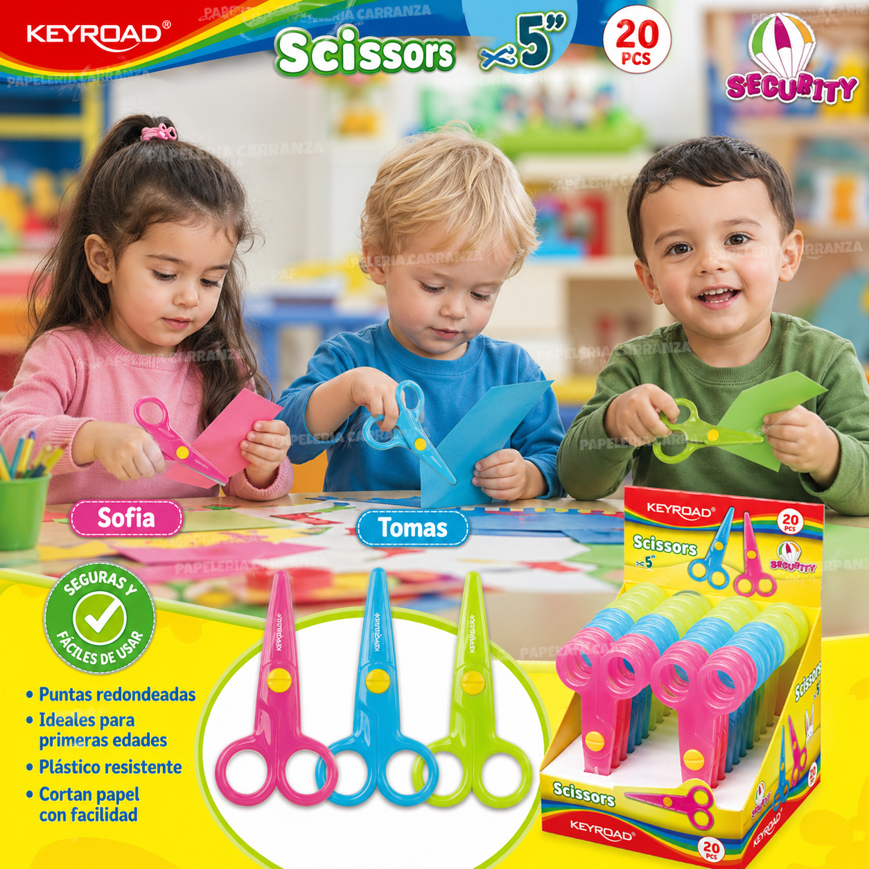 TIJERAS " PLASTICO " KEYROAD (Para las primeras etapas) 12.5 cm
