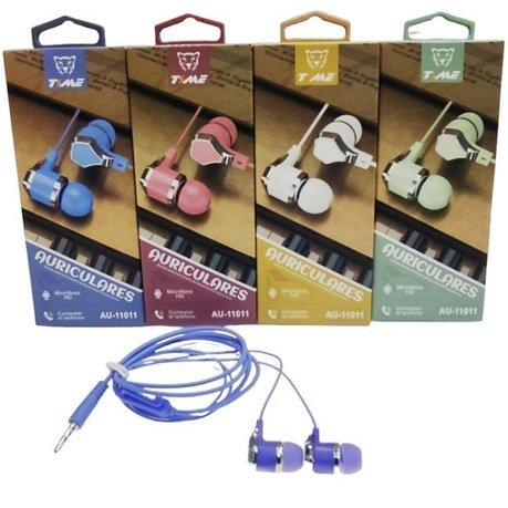 Auriculares Time ** AU 11011 ** c/ Micróf0no + Contestar llamadas