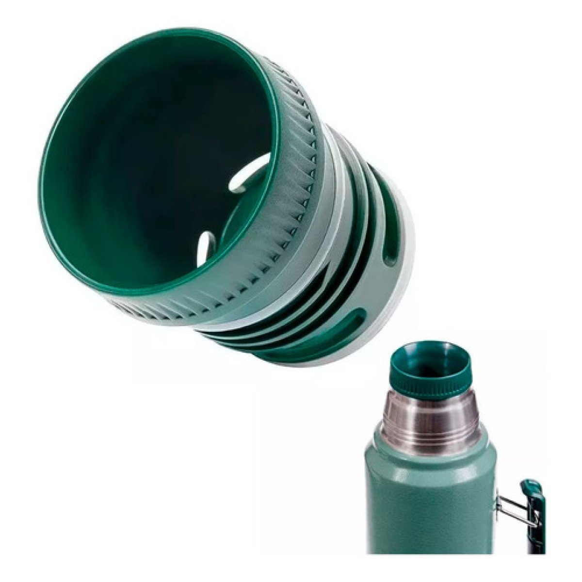 SET COMPLETO x 4 PIEZAS * TERMO Grabado STANLEY 1 Litro + MATE 280ML + YERBERO + AZUCARERO (EN CAJA EXHIBIDORA) ACERO INOXIDABLE