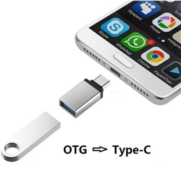 Adaptador OTG USB (hembra) a Tipo C (macho) ----> coloca tu pendrive