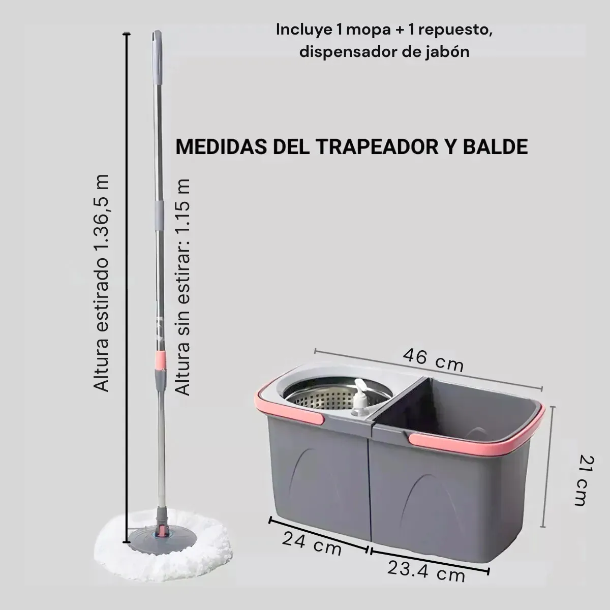 MOPA * 360 GRADOS * DOBLE BALDE CENTRIFUGADOR AUTOMATICO - + REPUESTO