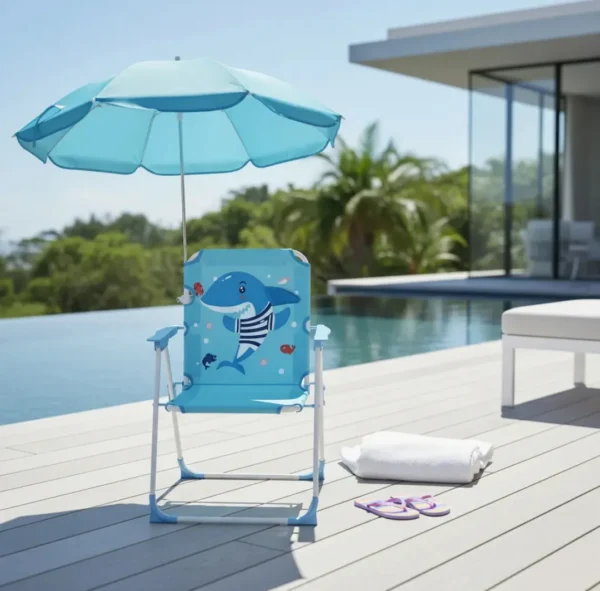 Sillitas Plegables con Sombrilla Para Niños * Tiburón * 1 a 3 Años