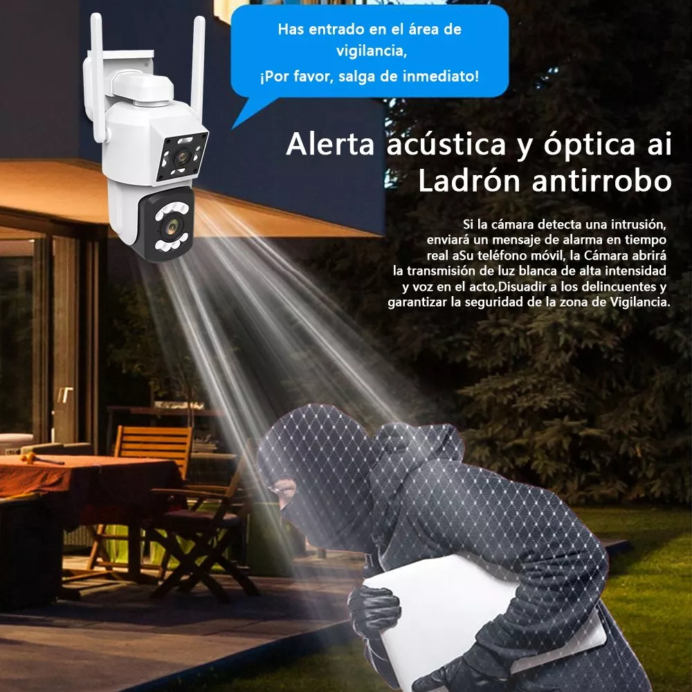 Camara de Seguridad * DOBLE SMART CAMERA OR 204 * 2 Antenas Inalambrica 360° 8 Mega Pixeles (INTERIOR - EXTERIOR) FIJA + DOMO MOVIL (SEGUIMIENTO INTELIGENTE)