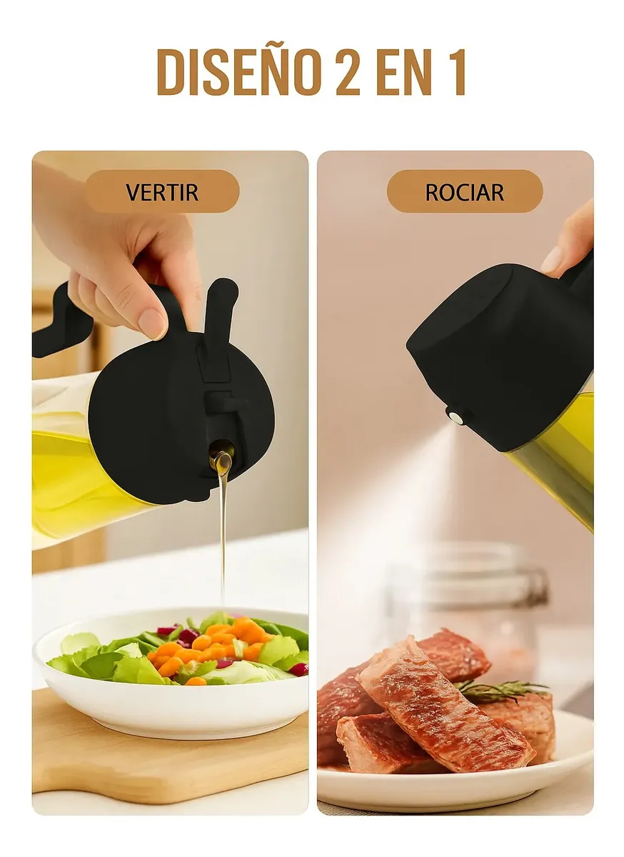 Dosificador Spray - 2 en 1 - Aceite Vinagre Pulverizador Para Alimentos