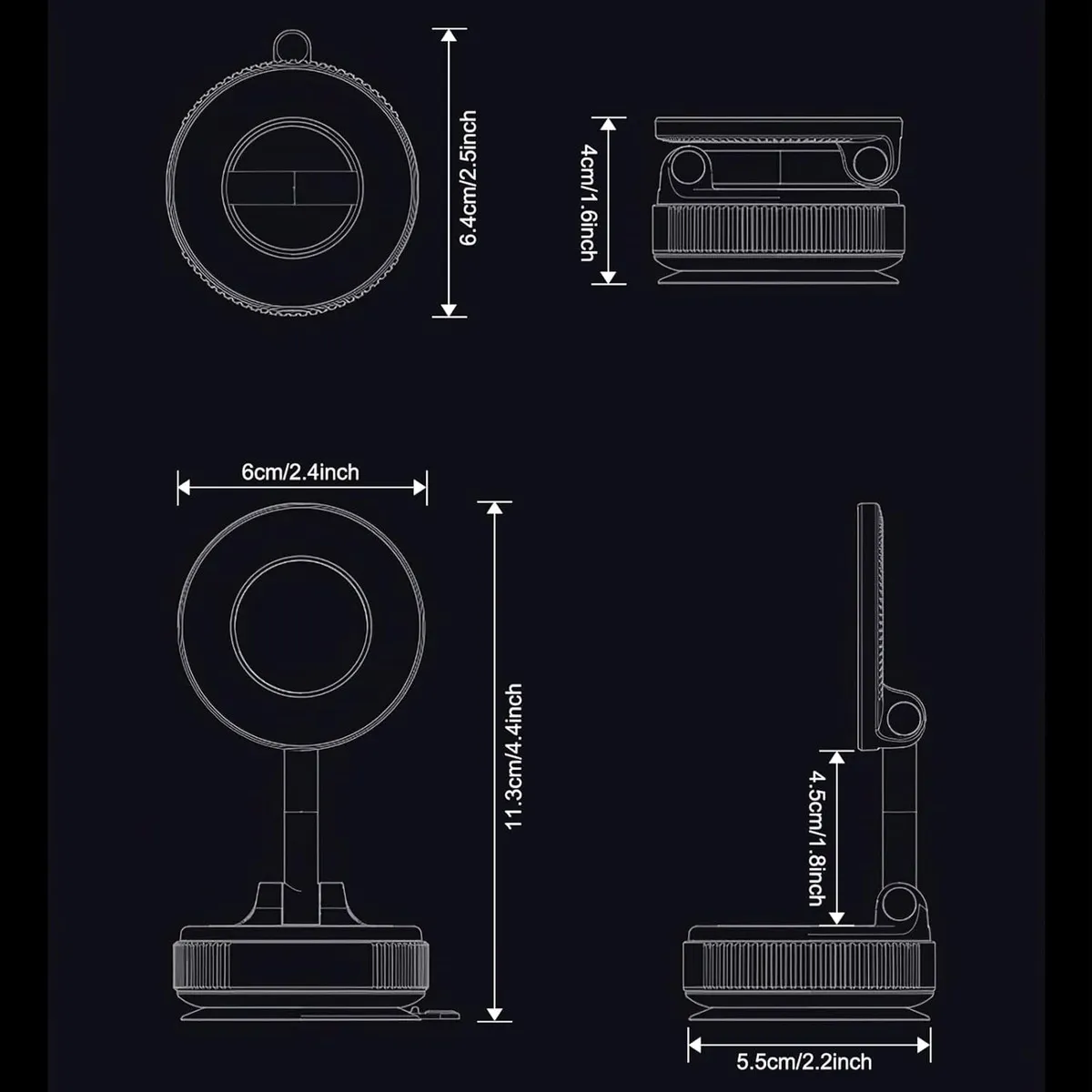 SOPORTES PARA CELULAR " MAGNETICO GIRATORIO 360° " IMANTADO C/ ADHESIVO VEHICULOS