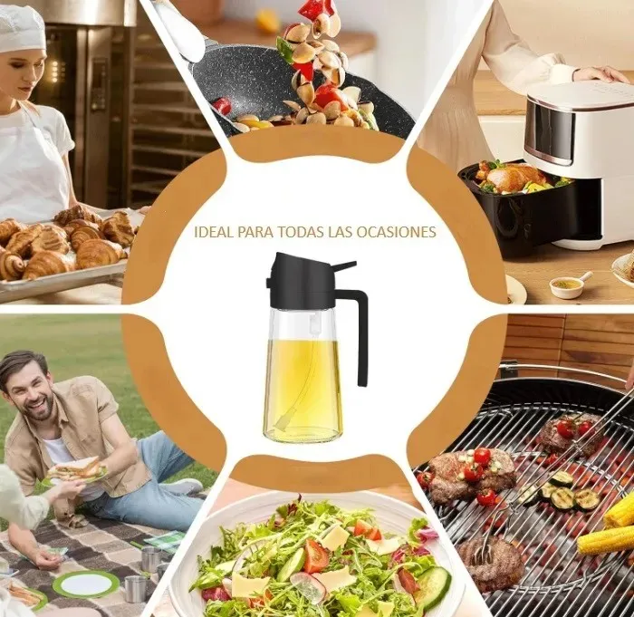 Dosificador Spray - 2 en 1 - Aceite Vinagre Pulverizador Para Alimentos