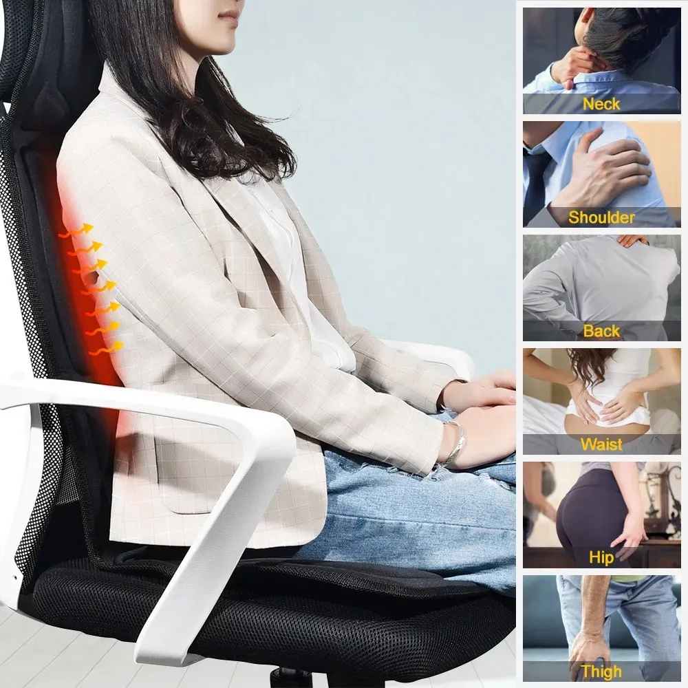 Maquina para Masajes de Espalda, Cuello y Piernas * Alivia Dolor y Fatiga Muscular * - Terapia de Calor (Para Sillón, Silla y Auto)