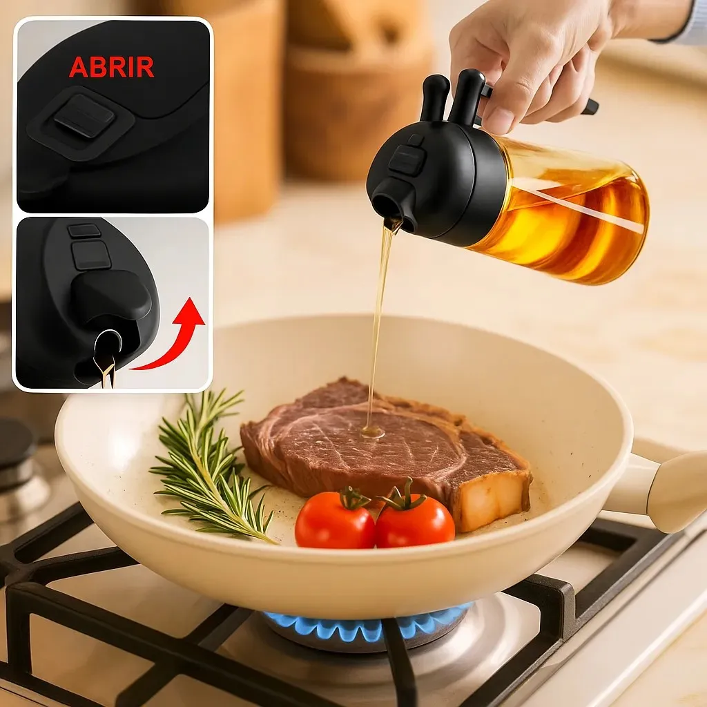 Dosificador Spray - 2 en 1 - Aceite Vinagre Pulverizador Para Alimentos