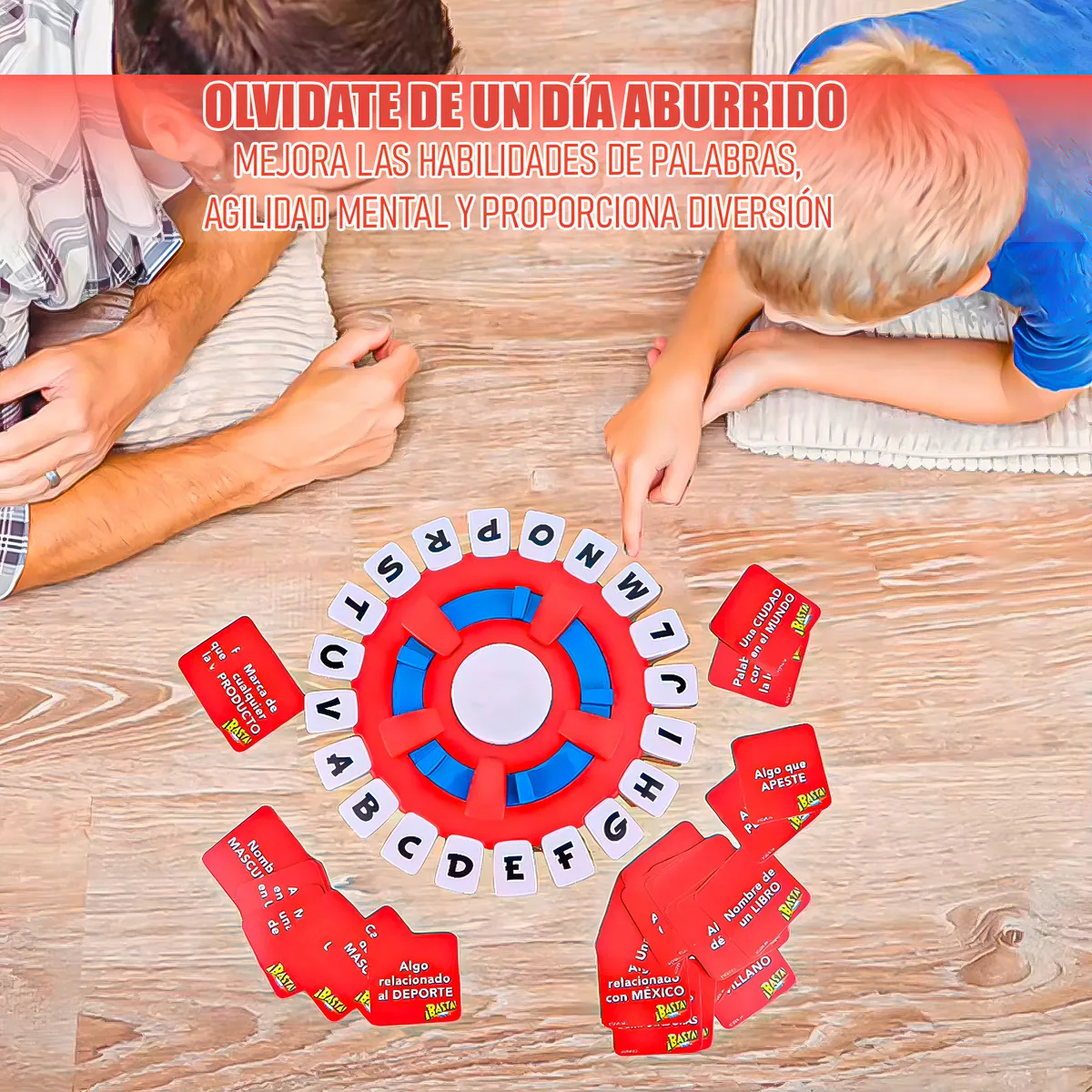 Juego de Mesa ¡BASTA! en Español para 2 a 6 Jugadores con Temporizador y Tablero