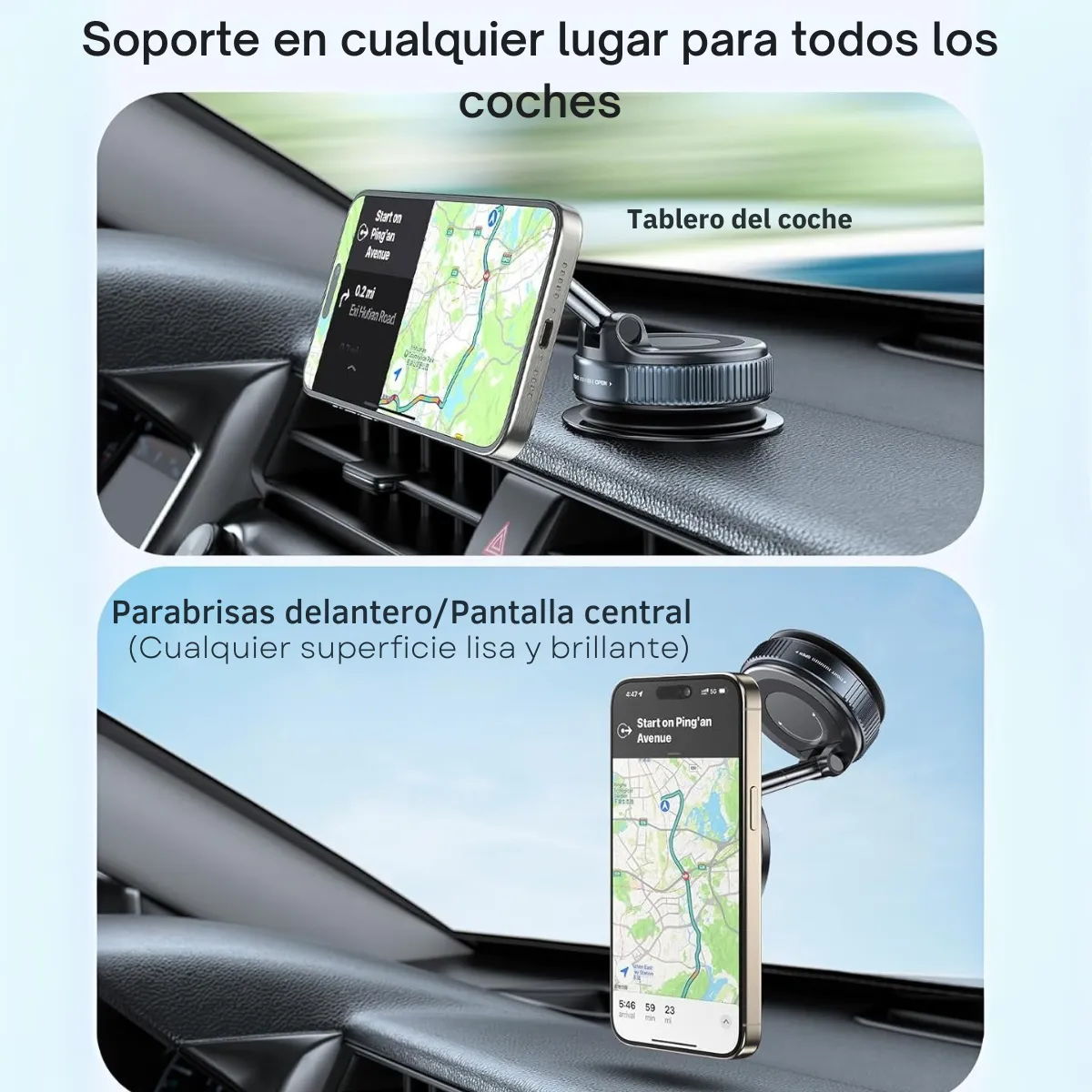 SOPORTES PARA CELULAR " MAGNETICO GIRATORIO 360° " IMANTADO C/ ADHESIVO VEHICULOS