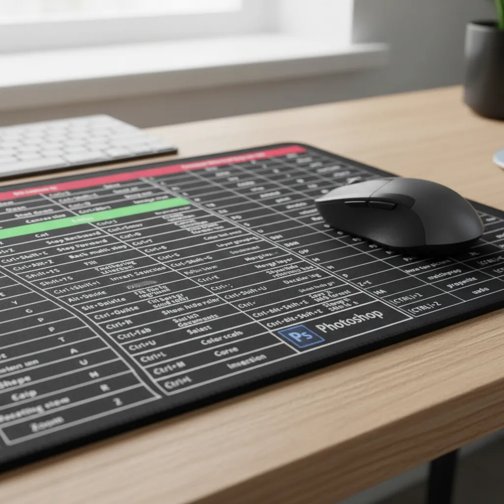 PAD PARA MOUSE ** ATAJOS **  PARA MOUSE Y TECLADO GRANDE ANTIDESLIZANTE XXL