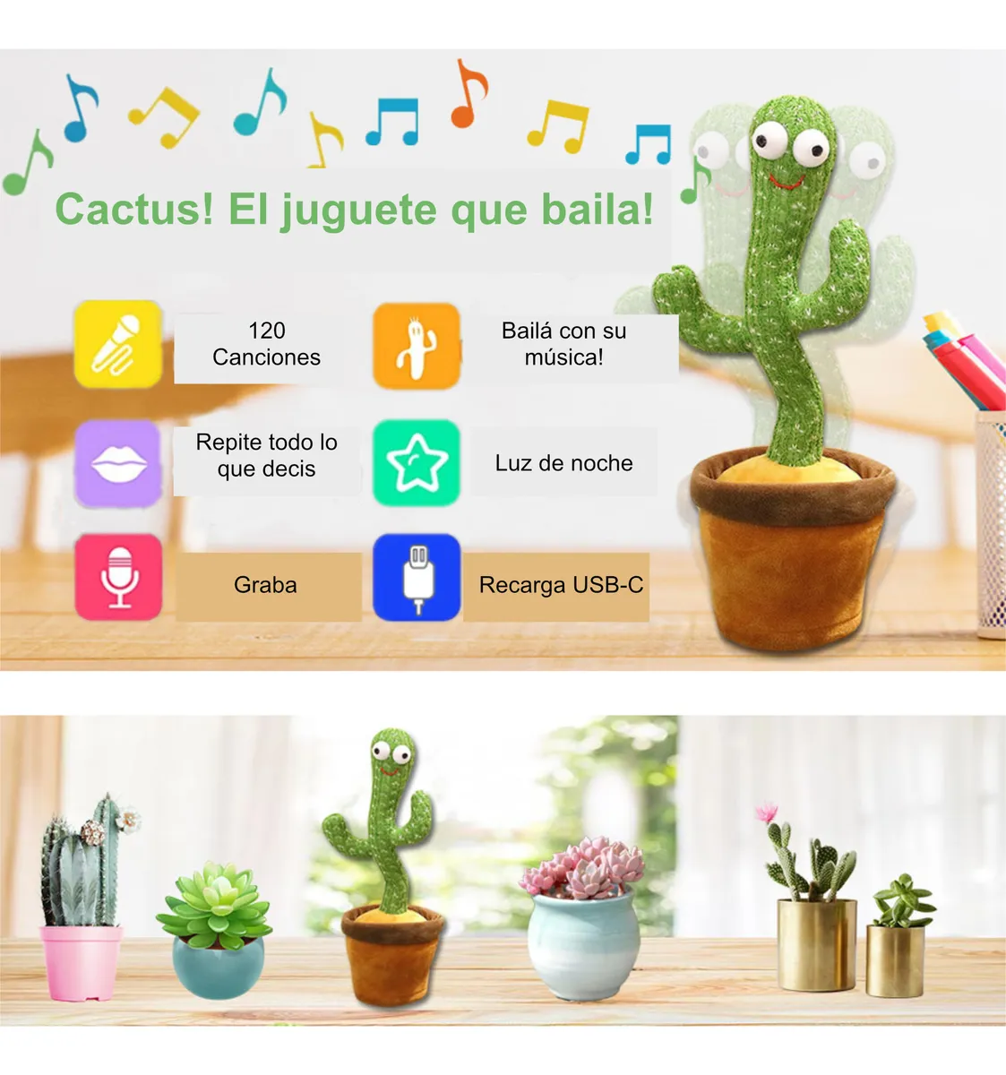 Juguete Interactivo * Cactus * Música , Baila y Repite