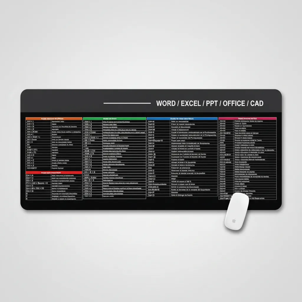 PAD PARA MOUSE ** ATAJOS **  PARA MOUSE Y TECLADO GRANDE ANTIDESLIZANTE XXL