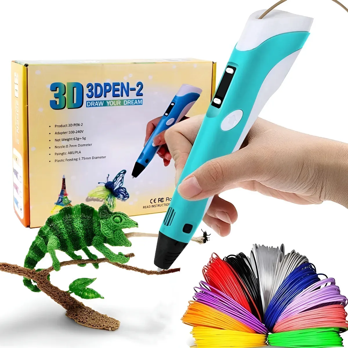 Lapiz 3D * PEN - 2 Standard * Pantalla Oled + Filamentos